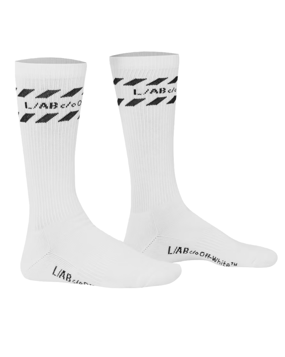 3 Pack L/AB Diagonal Stripes Mid Calf Crew Socks