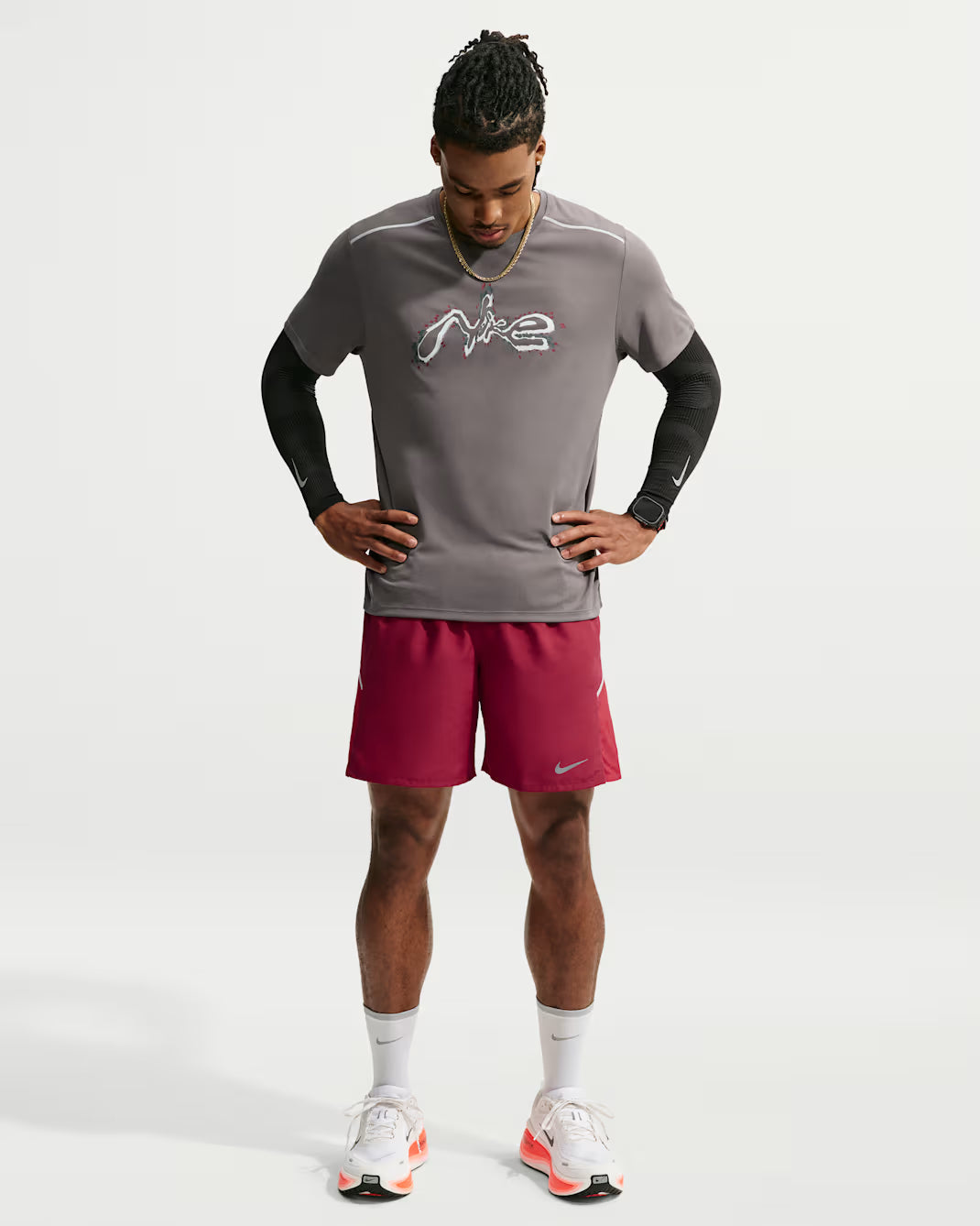 Mens Dri-Fit Miler 7 Inch 2 in 1 Short