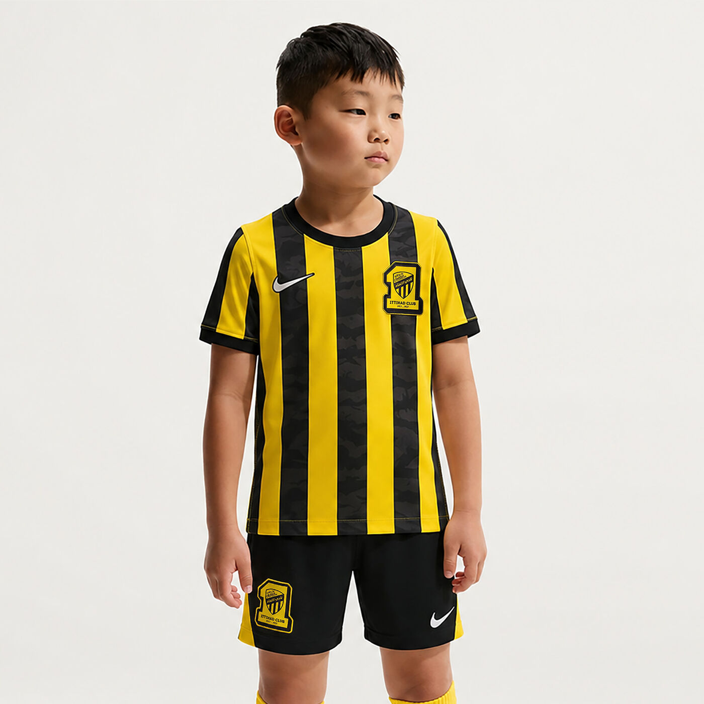 Kids Al Ittihad Home 25/26 Replica Set