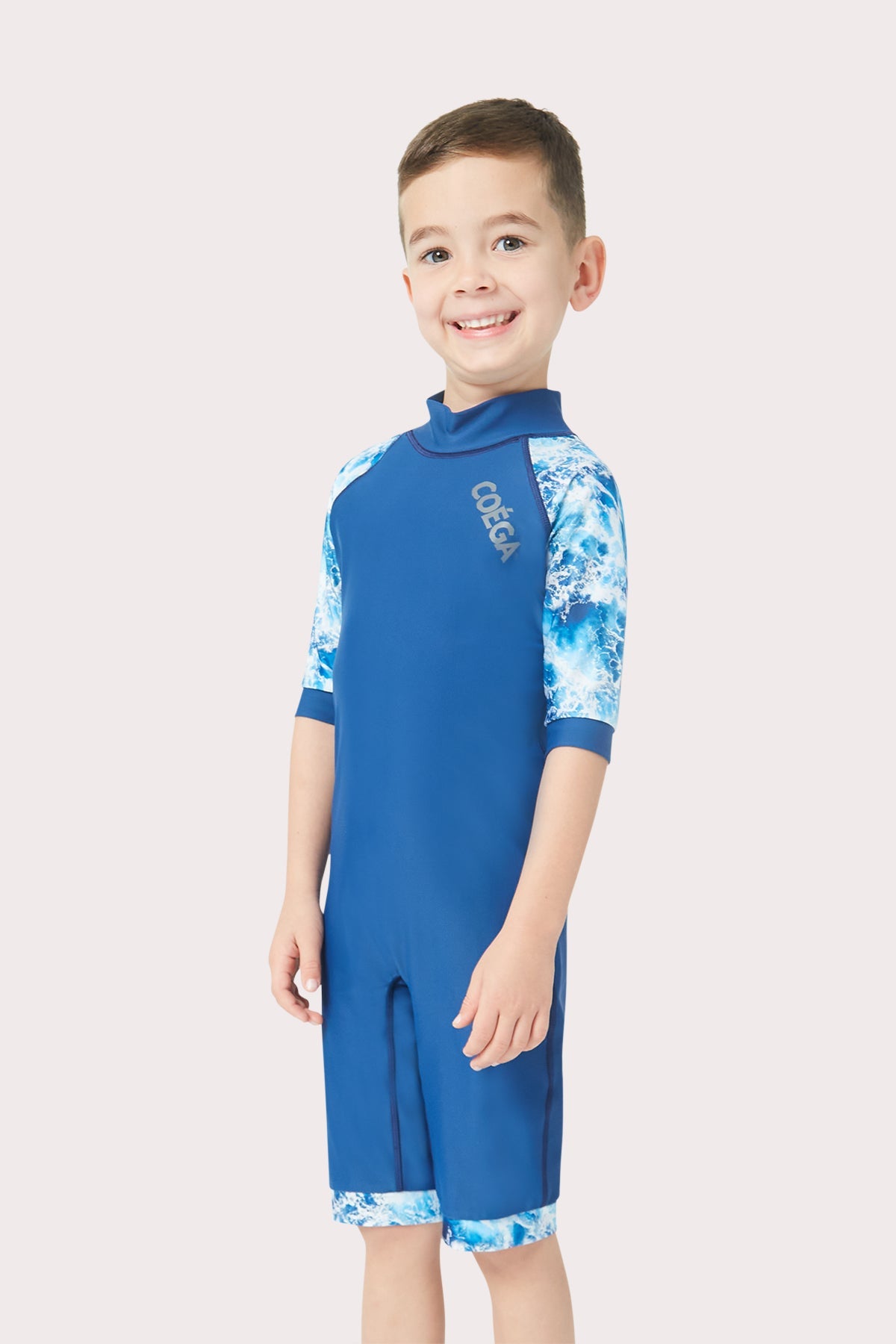 Boys Printed Waves Short sleeve Swim Suit Set