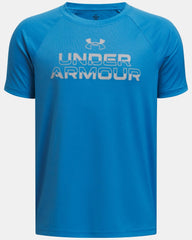 Boys Performance Tech Split Wordmark Short Sleeve T-Shirt