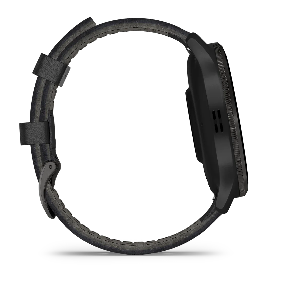 * Venu 3 Slate Stainless-Steel Bezel With Black Case And Black Leather Band