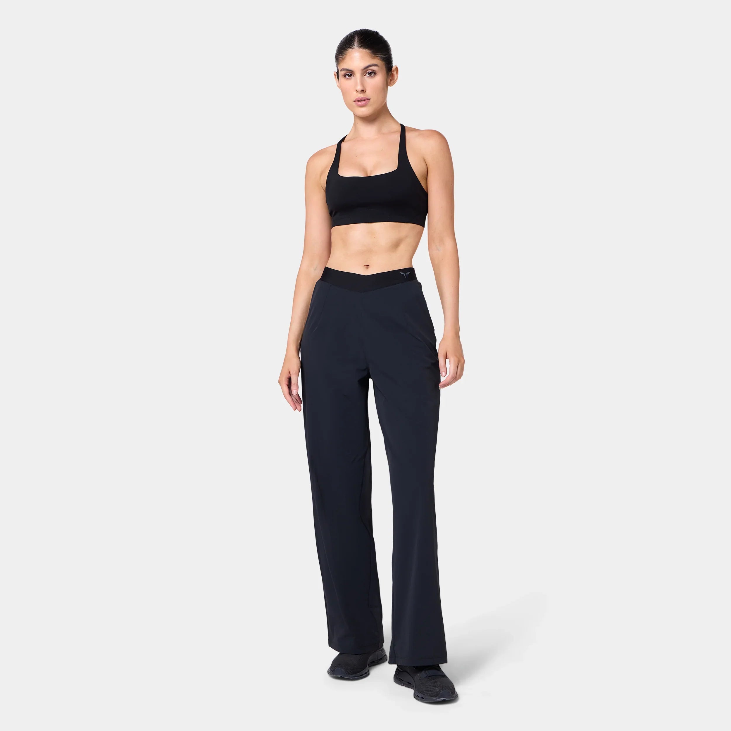 Womens Wrap Waist Wide Leg Pant