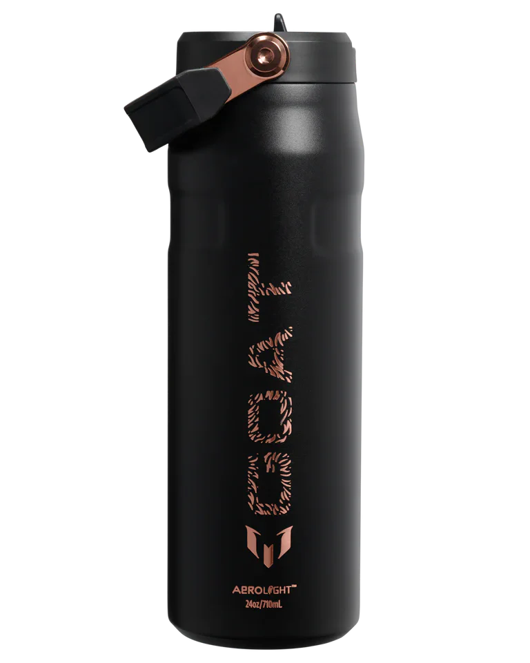Messi x Iceflow Flip Straw 2.0 Goat Black 24 Ounce Bottle
