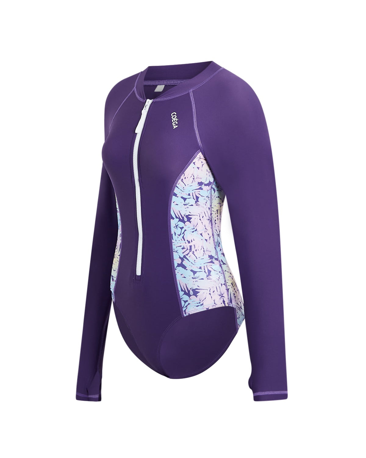 Girls Floral Rainbow Printed Surfsuit
