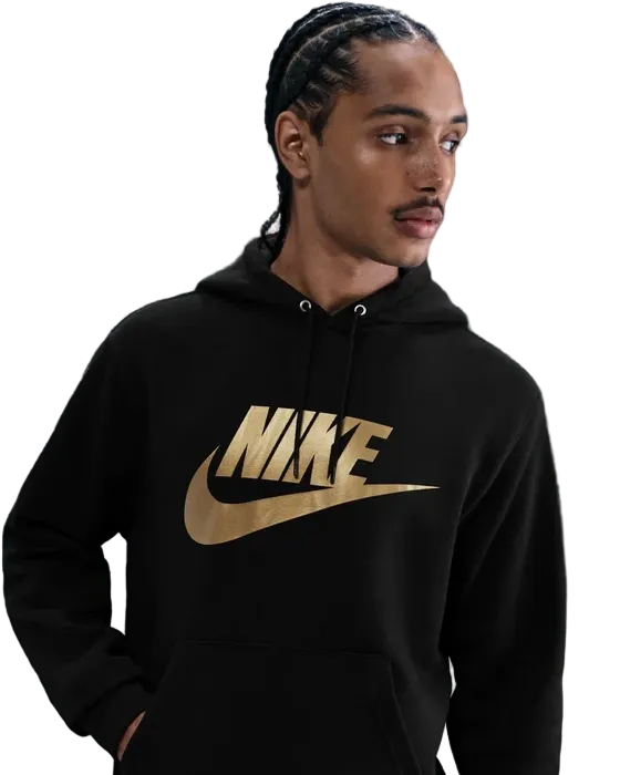 Mens Sportswear Club Metallic Graphic Pullover Hoodie