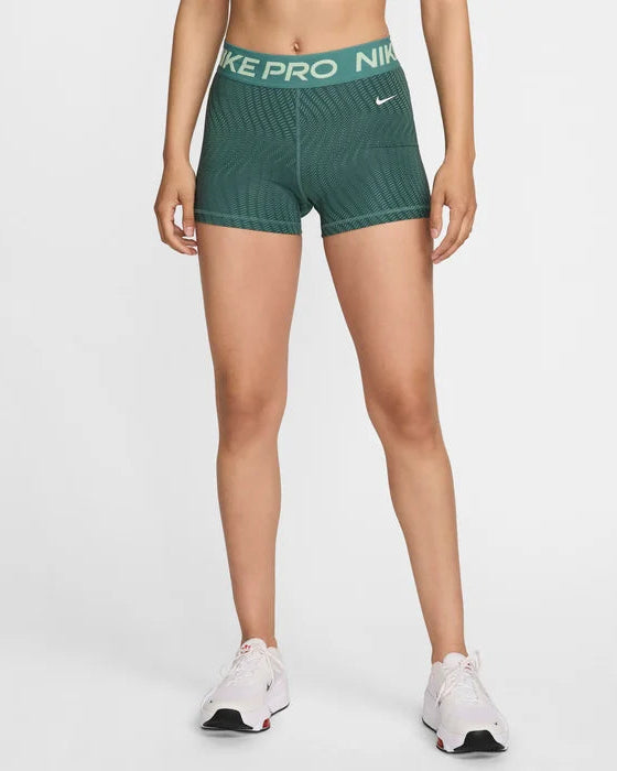Womens Nike Pro Mid-Rise 3 inch All Over Printed Short tight