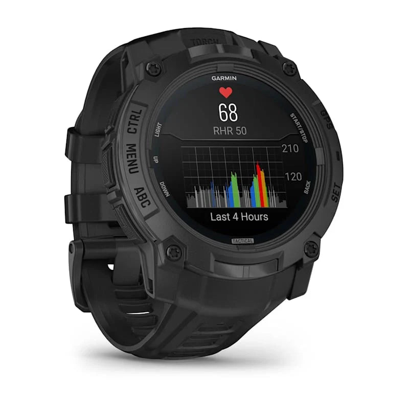 Instinct 3 Amoled Tactical Watch Black Silicone Band 50 MM