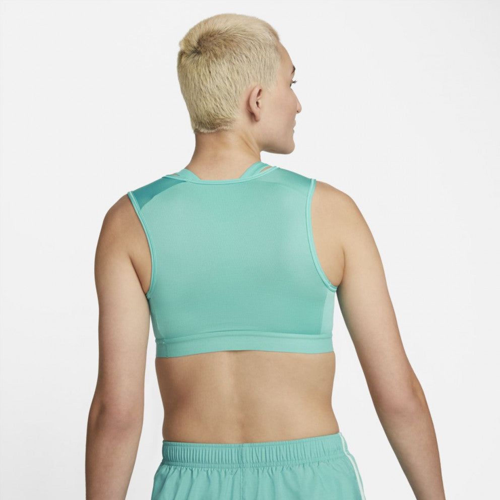 Womens Dri-Fit Swoosh Logo Mesh Medium Impact Sports Bra