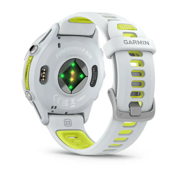 Forerunner 970  Titanium  Whitestone Case  Amp Yellow Band