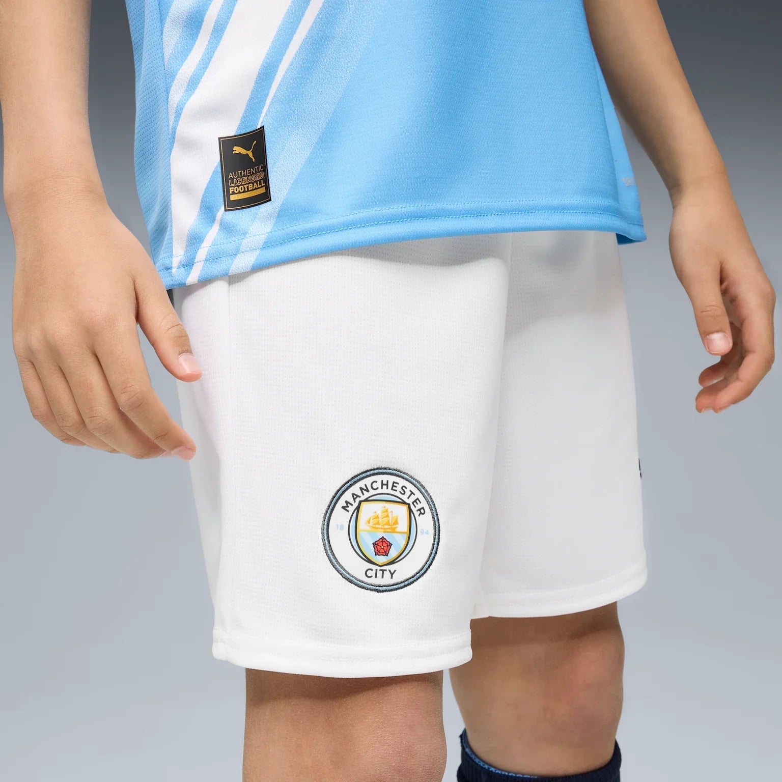 Junior Manchester City Home Replica Shorts
