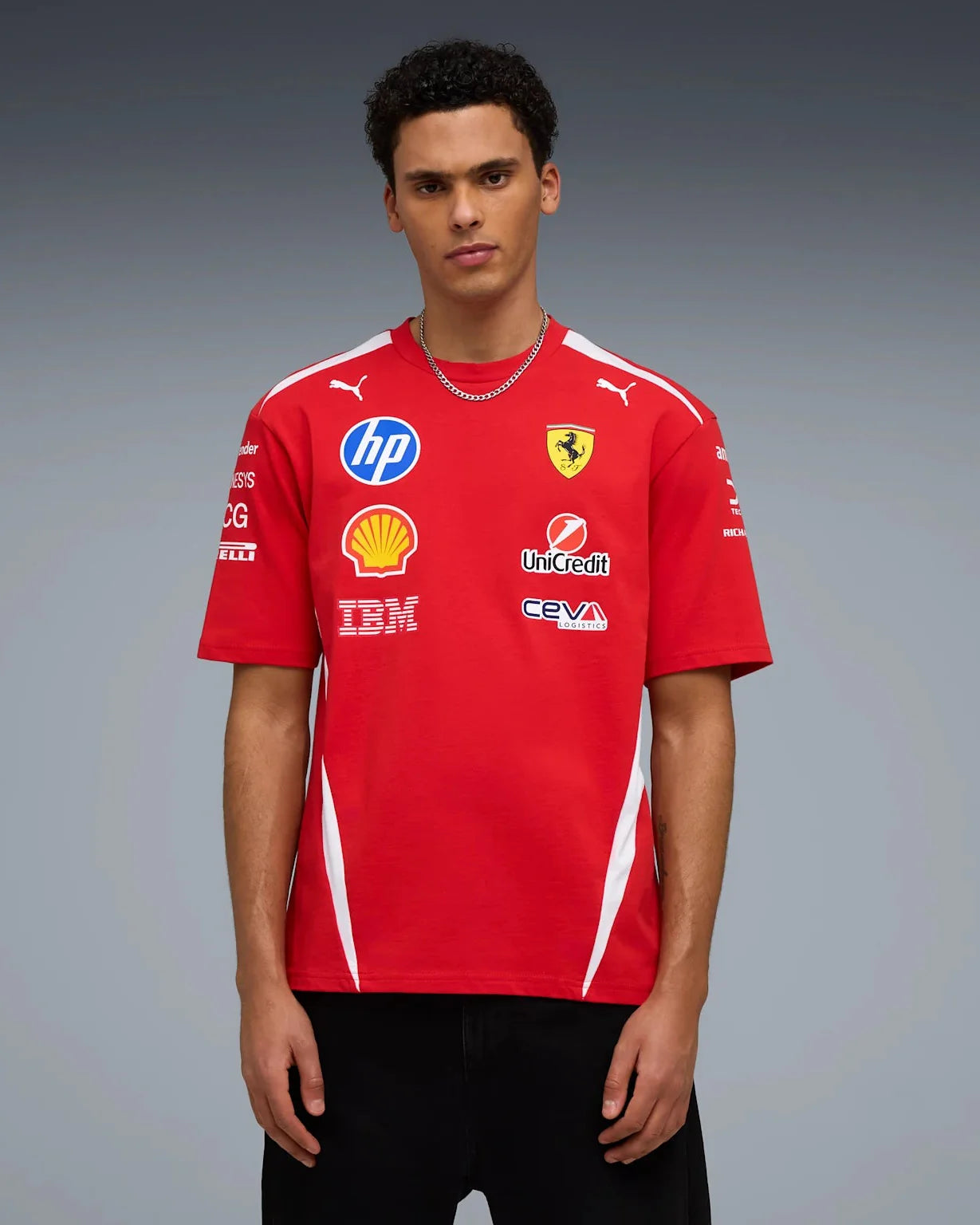 Mens Scuderia Ferrari F1 Replica Drivers T-Shirt