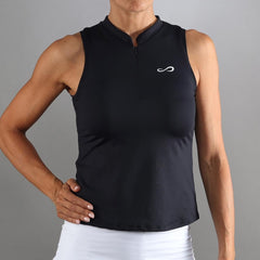 Womens Glam Zip up Tennis Sleeveless Polo