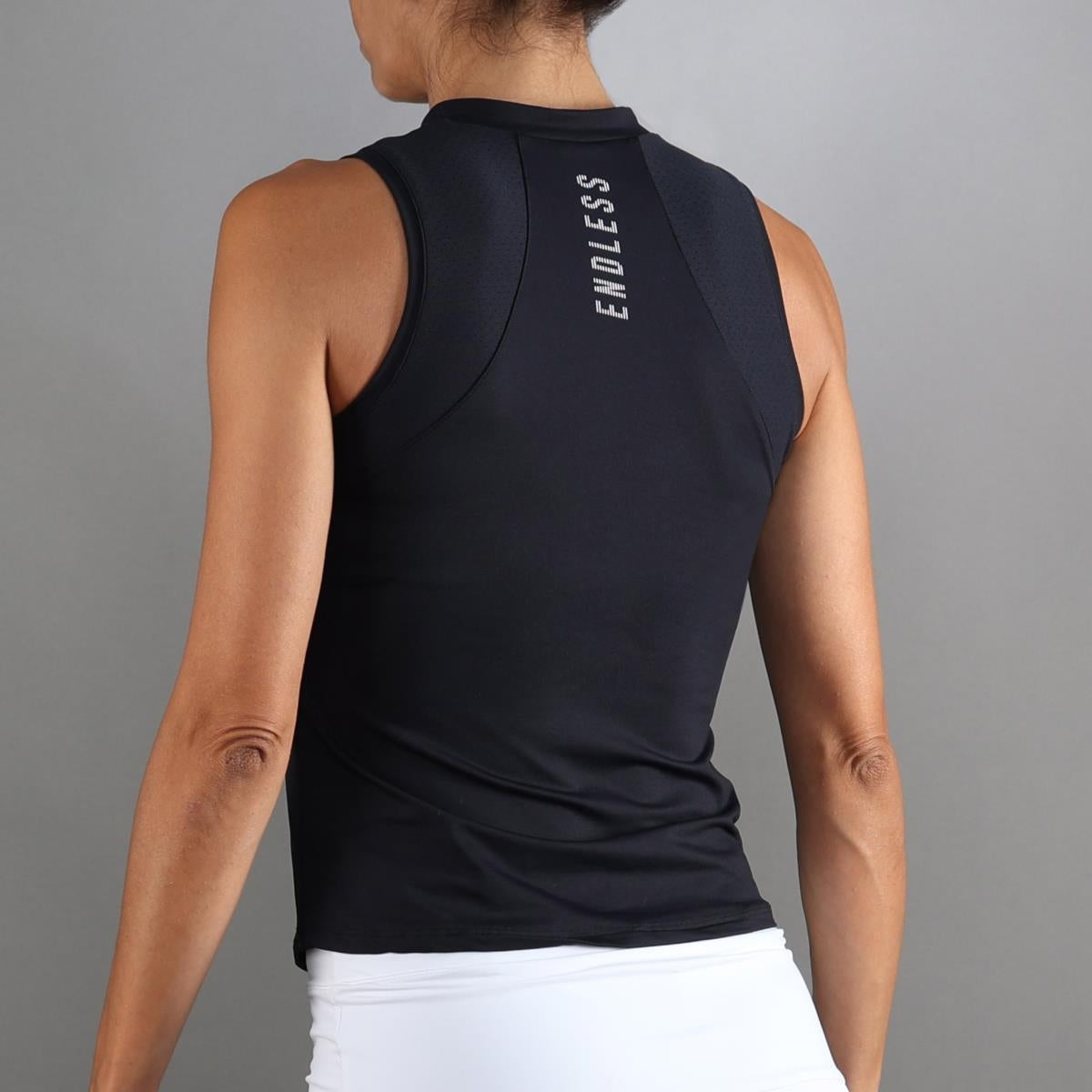 Womens Glam Zip up Tennis Sleeveless Polo