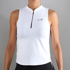 Womens Glam Zip up Tennis Sleeveless Polo