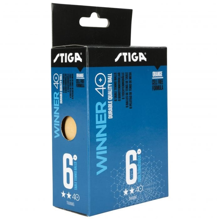 Winner 2 Star 6 Orange Table Tennis Ball Pack