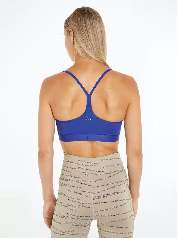 Womens Word Logo Strappy Light Impact Sports Bra