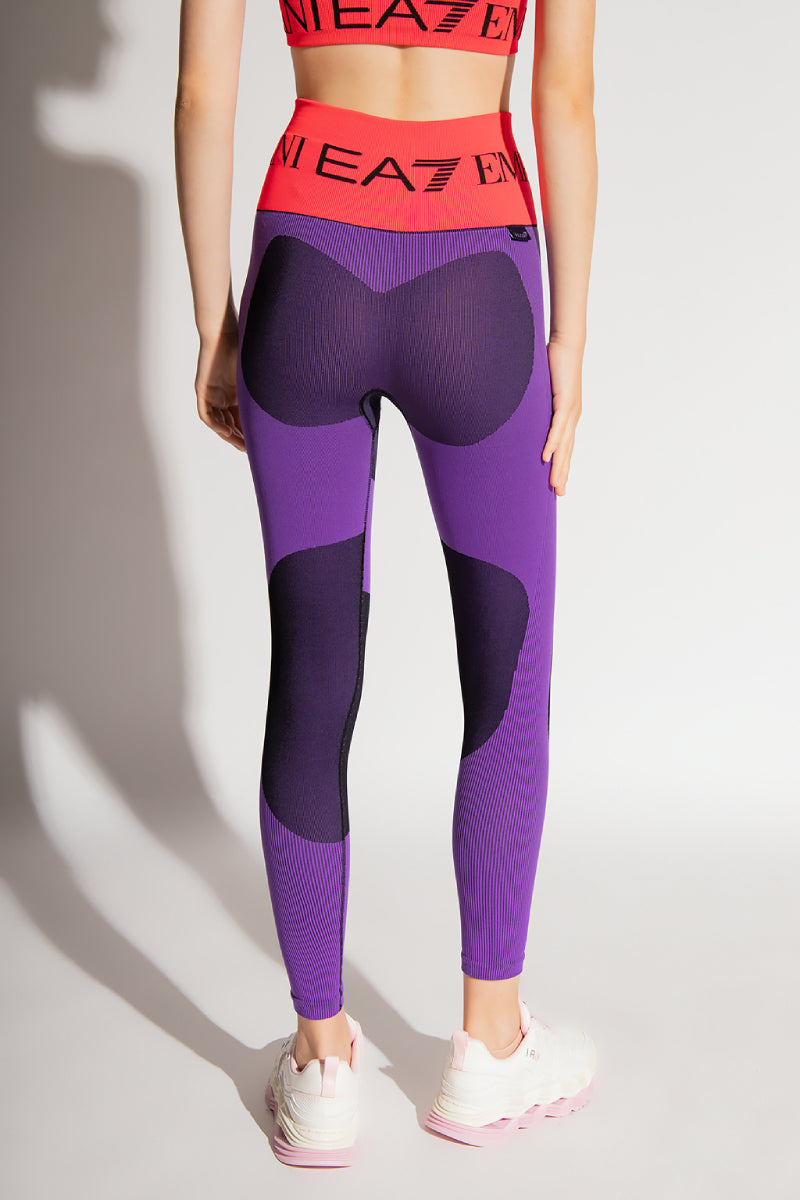 Womens Vigor Branded Waistband Seamless Colorblock Tight