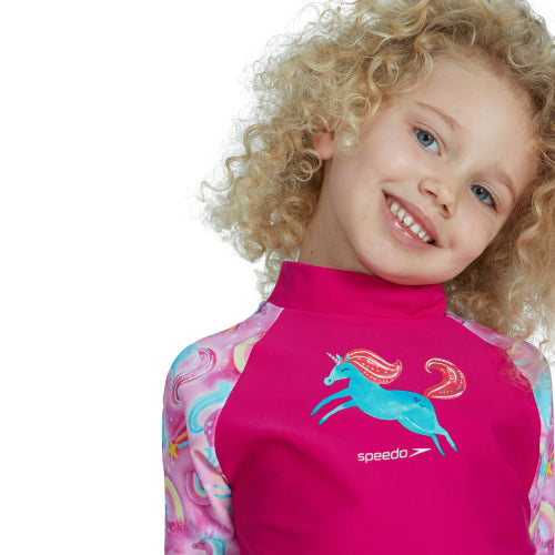 Girls Short Sleeves Rashguard and Bottom Set