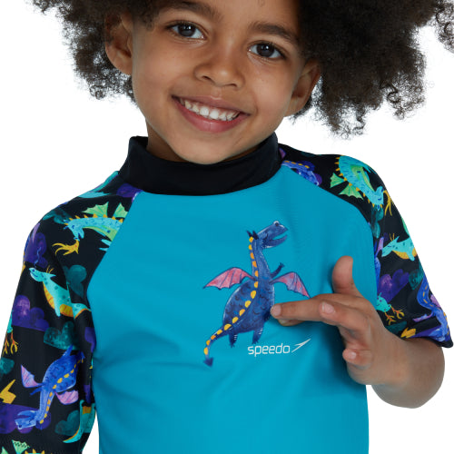 Girls Short Sleeves Rashguard and Bottom Set