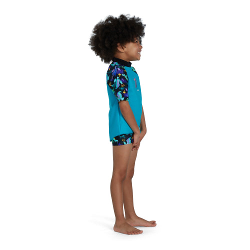 Girls Short Sleeves Rashguard and Bottom Set