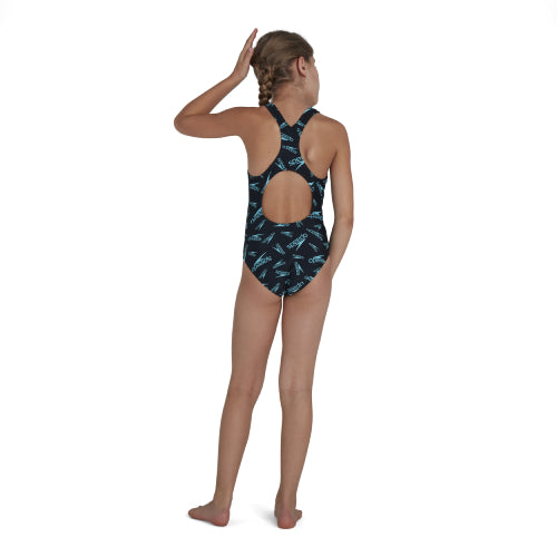 Girls Boom Logo Medalist Printed Swimsuit