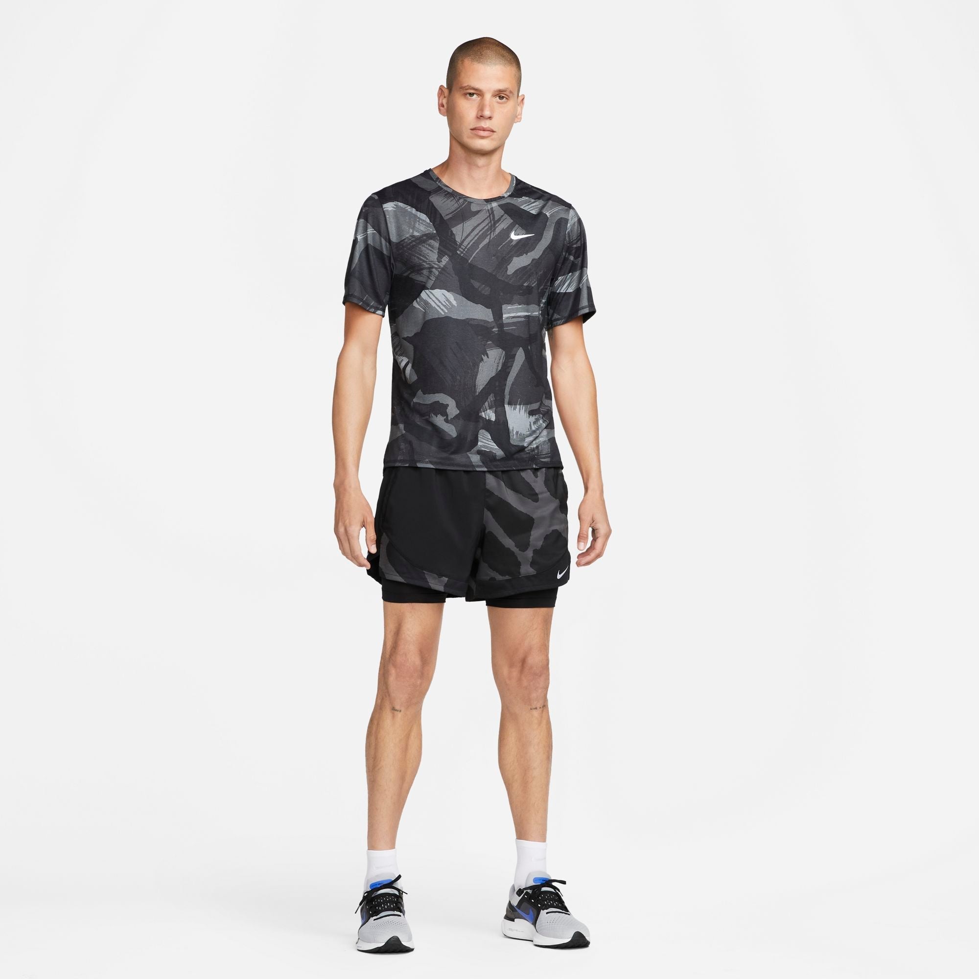 Mens Dri-Fit Miler Camo Short Sleeve T-Shirt