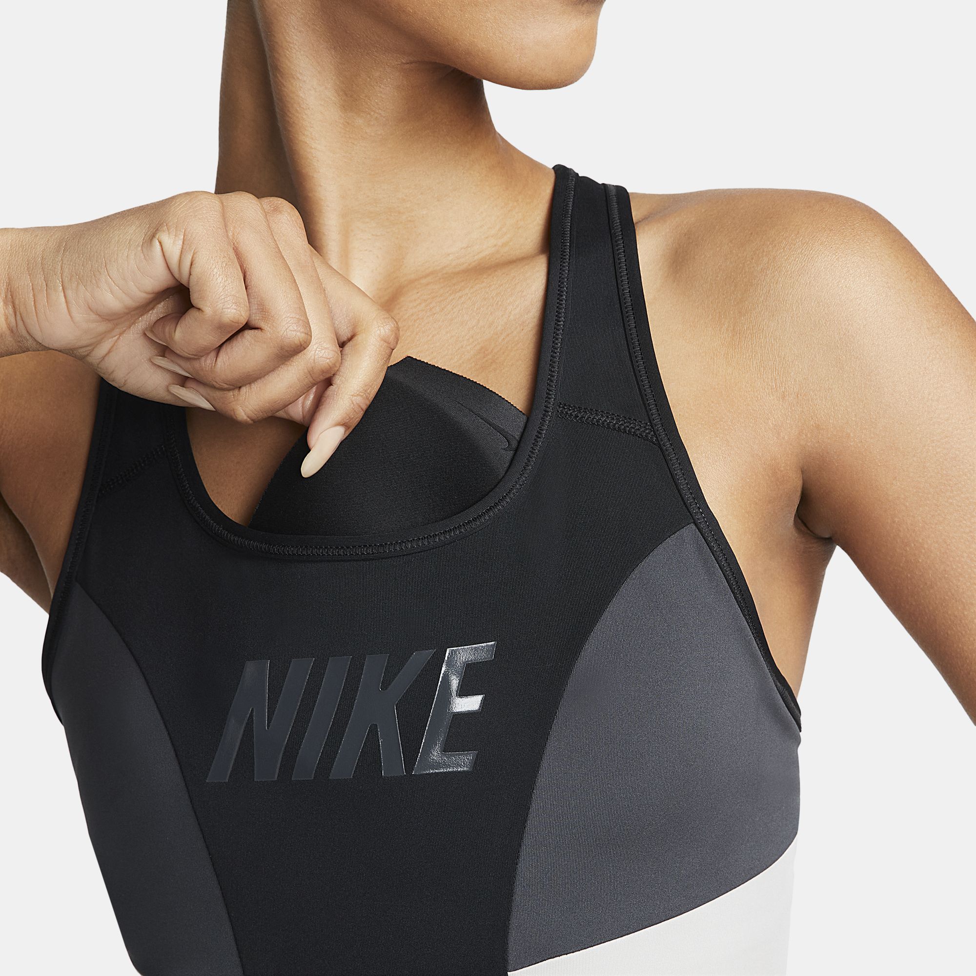 Womens Dri-Fit Word Logo Medium Impact Sports Bra