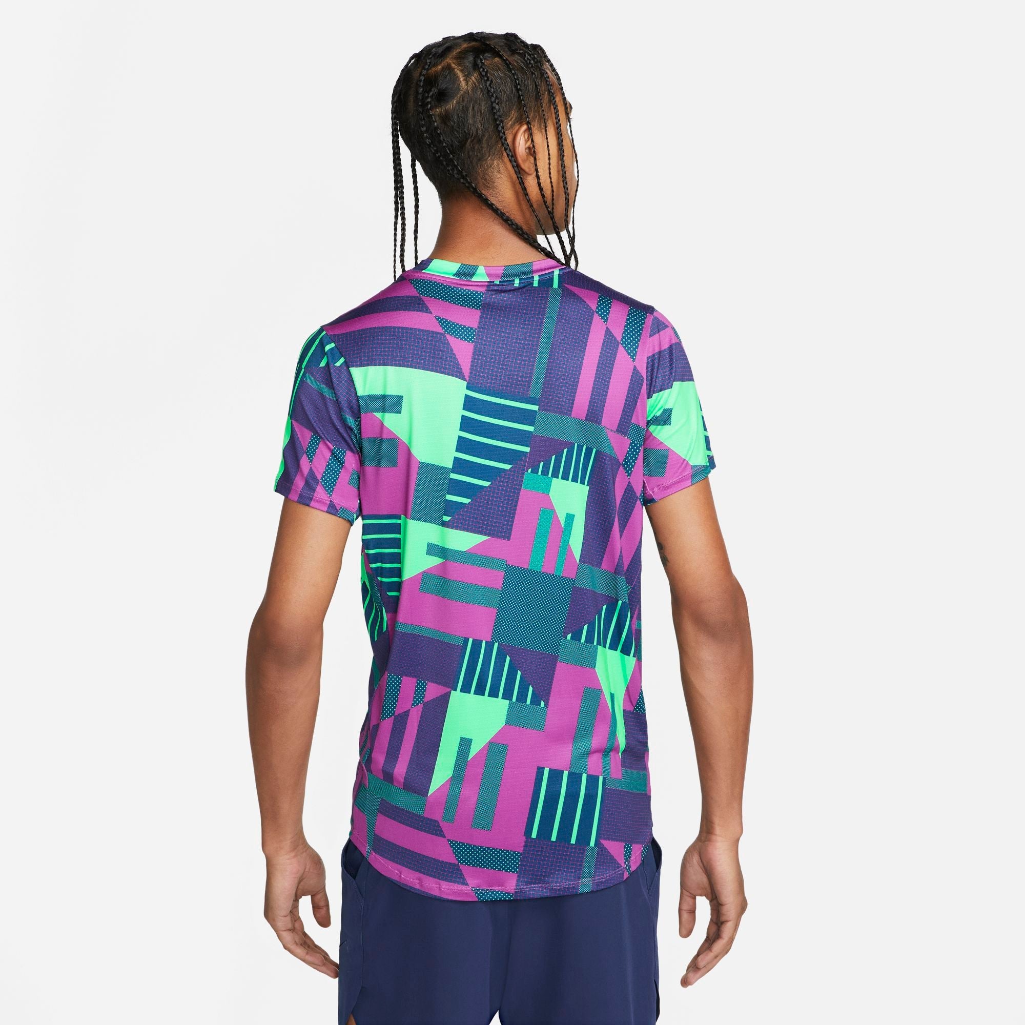 Mens Court Dri-FIT Advantage Print Tennis Short Sleeve T-Shirt