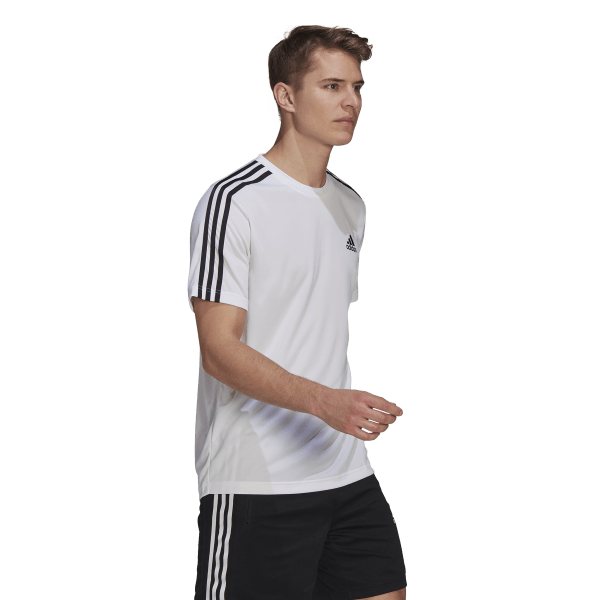 Mens Aeroready Designed To Move Sport 3-Stripes Short Sleeve T-Shirt