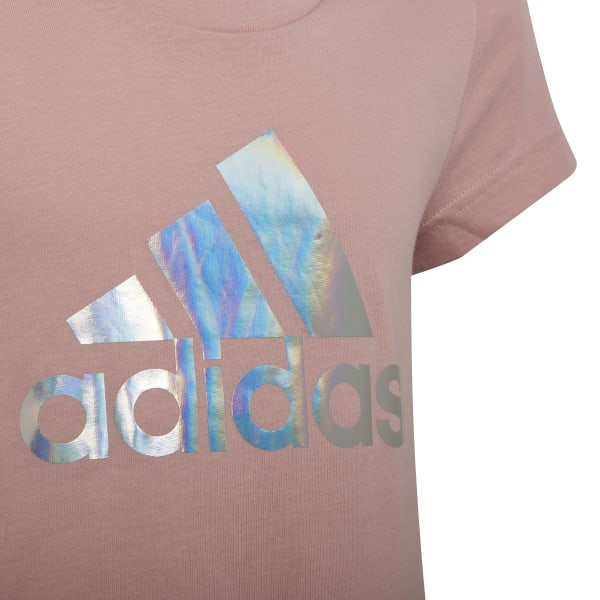 Girls Badge of Sport Logo Short Sleeve T-Shirt