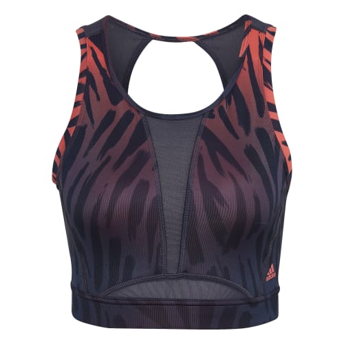 Womens Mesh All Over Print Medium Impact Sports Bra