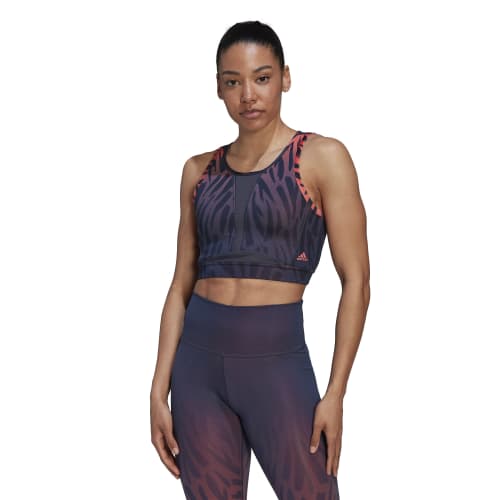 Womens Mesh All Over Print Medium Impact Sports Bra