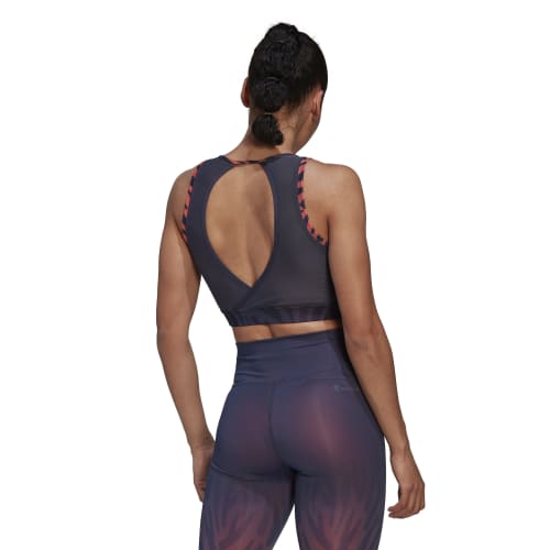 Womens Mesh All Over Print Medium Impact Sports Bra