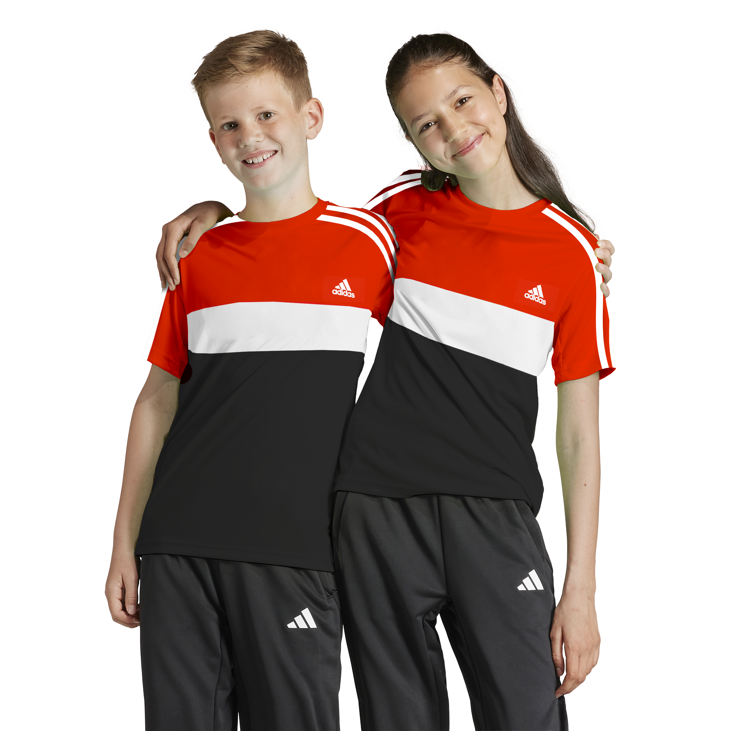 Boys 3 Stripes Colorblock Short Sleeve T-Shirt