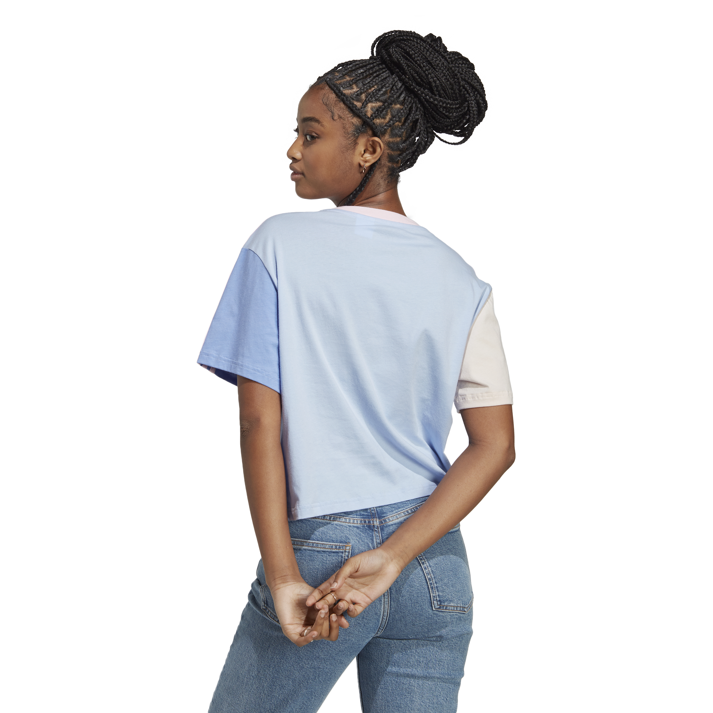 Womens 3 STripes Crop Short Sleeve T-Shirt