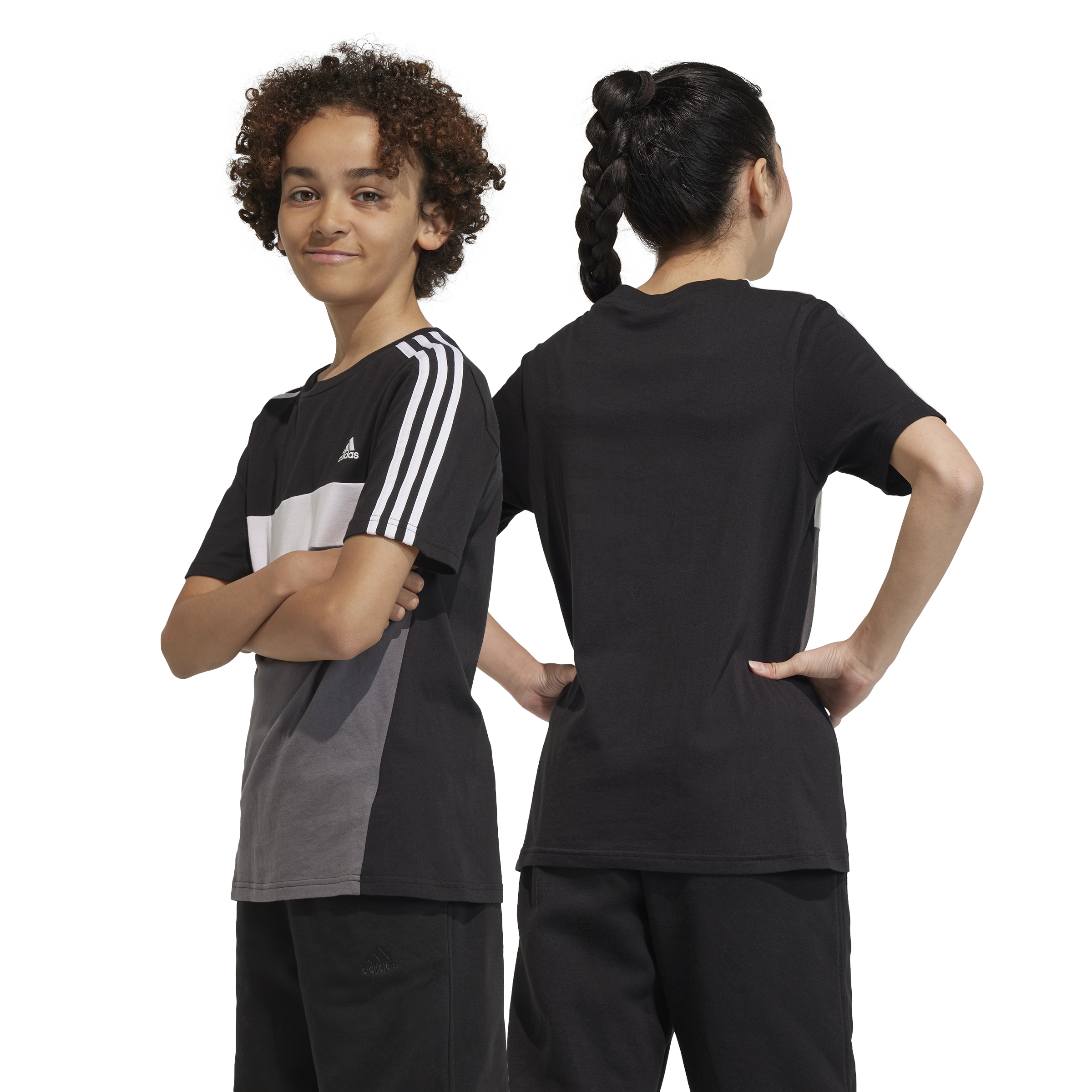 Boys 3 Stripes Colorblock Short Sleeve T-Shirt