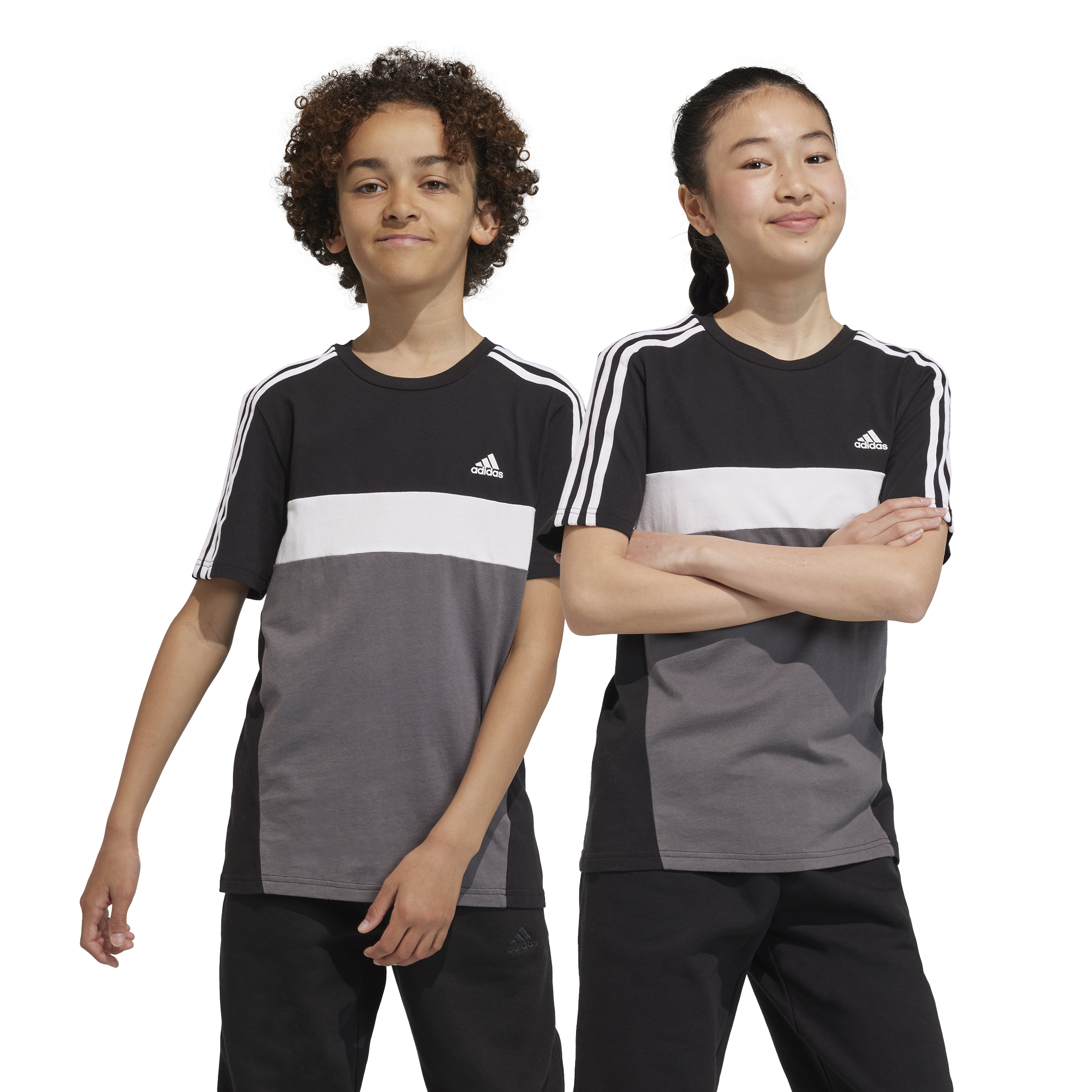 Boys 3 Stripes Colorblock Short Sleeve T-Shirt