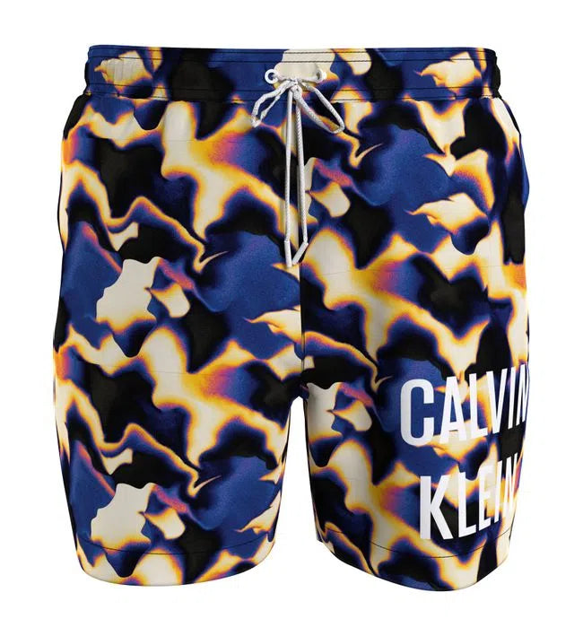 Mens Medium Drawstring-Print Short