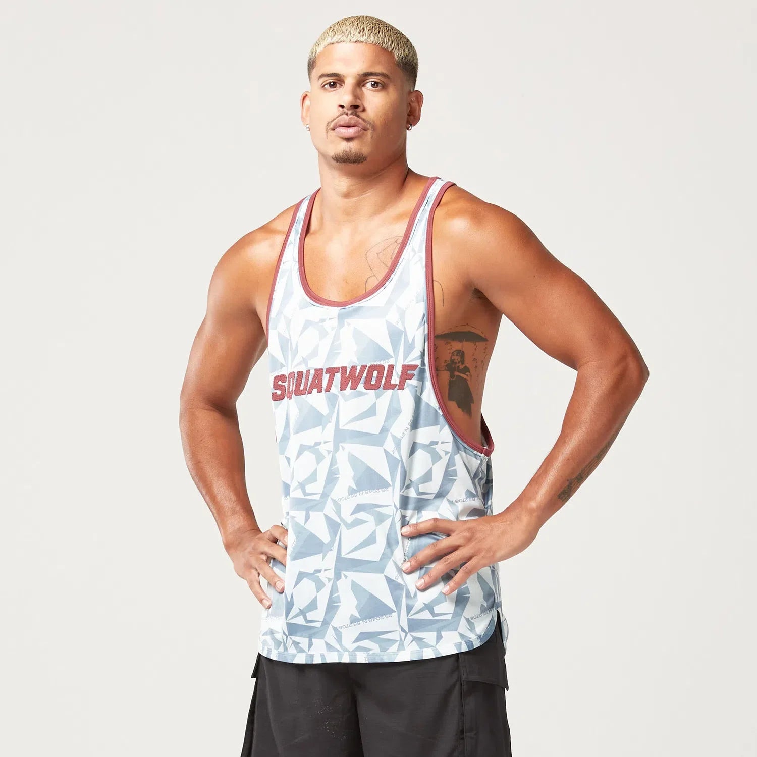 Mens Oversized Print Stringer Tank