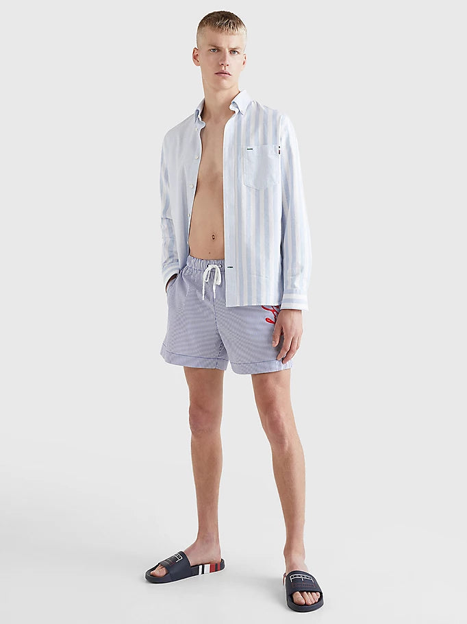Mens Hilfiger Logo Twist Mid Length Swim Shorts