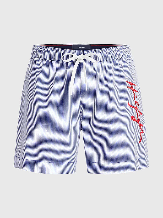 Mens Hilfiger Logo Twist Mid Length Swim Shorts