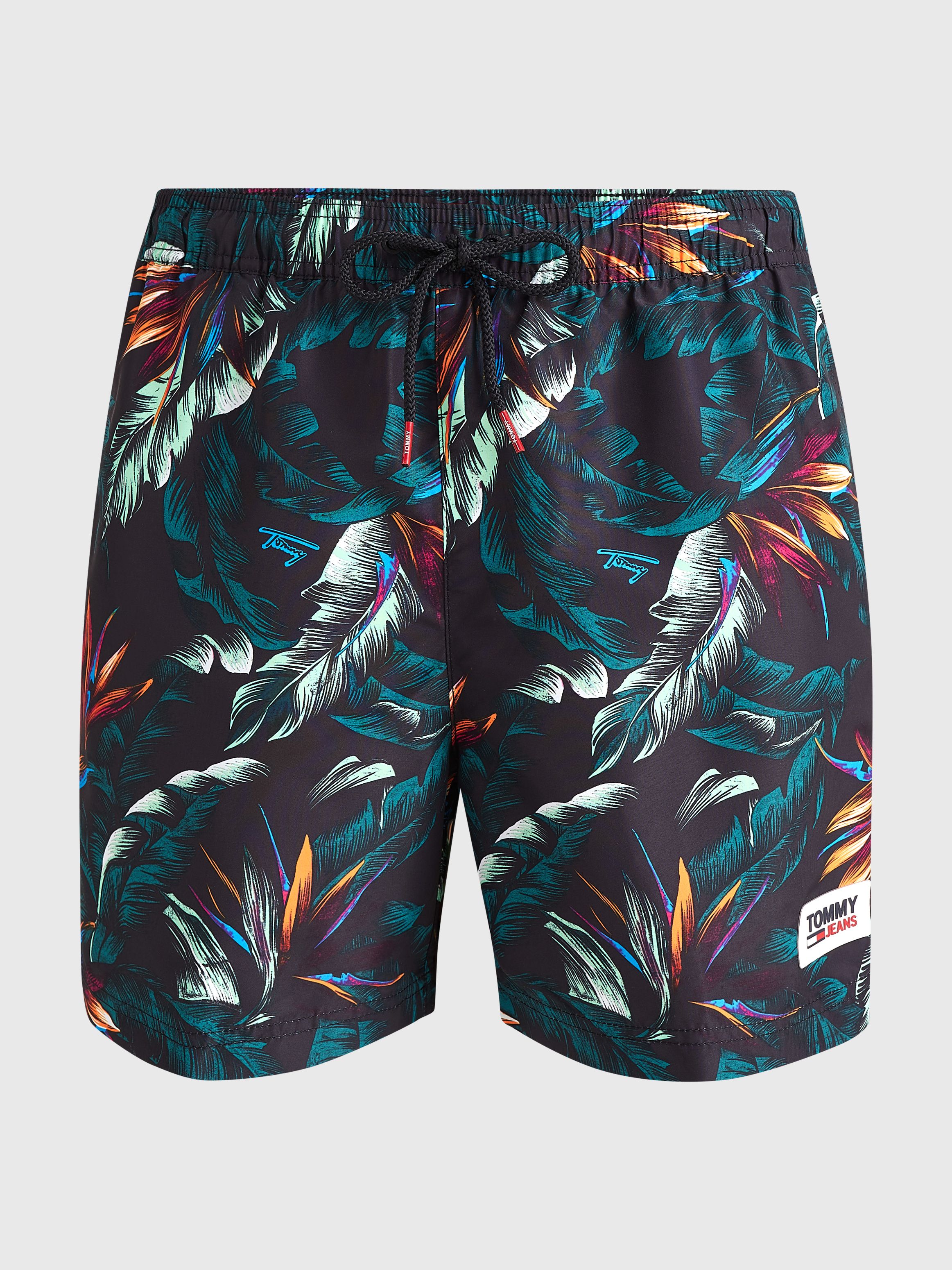 Mens Essential Print Mid Length Swim Shorts