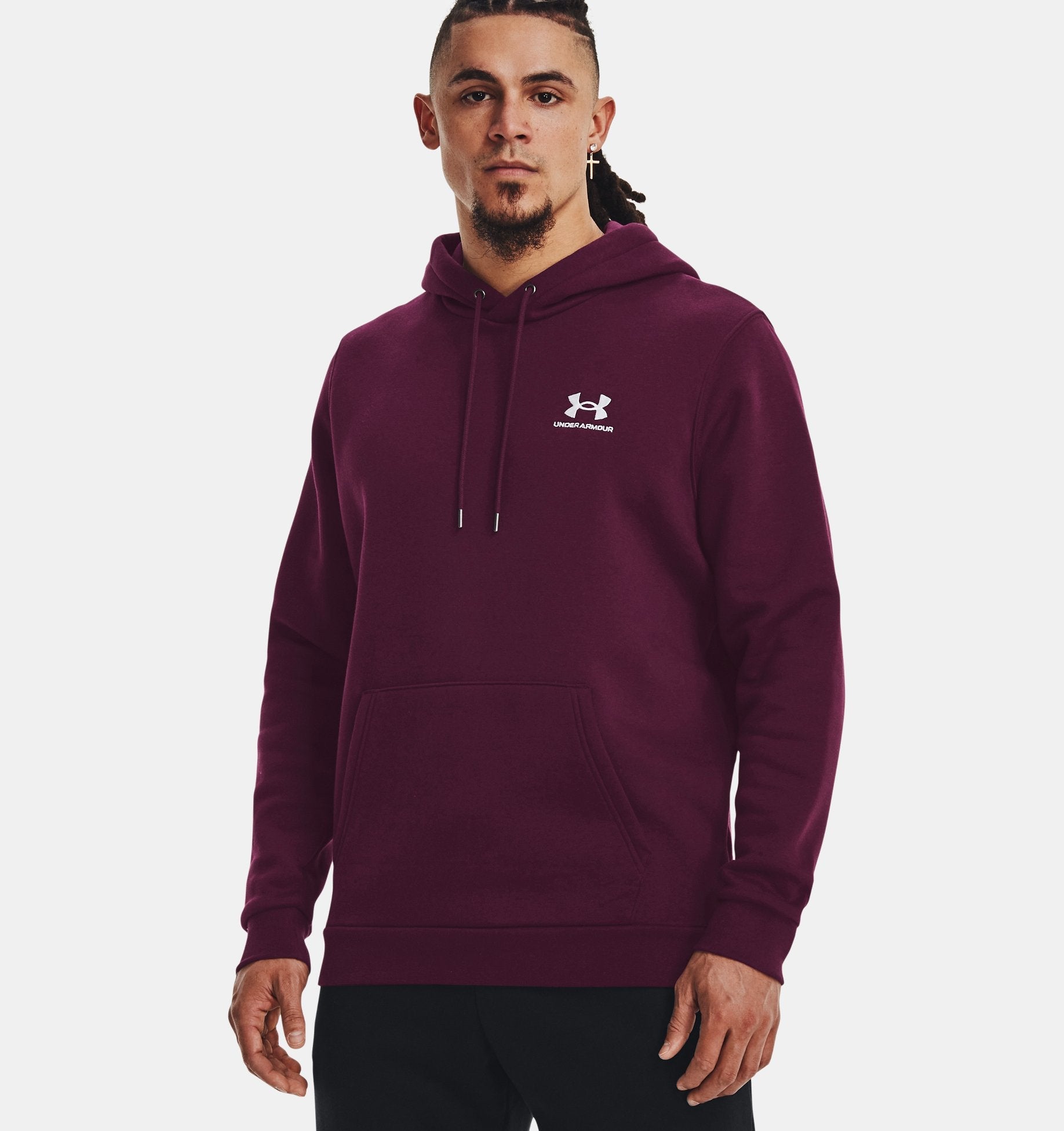 Mens Essential Fleece Pullover Hoodie