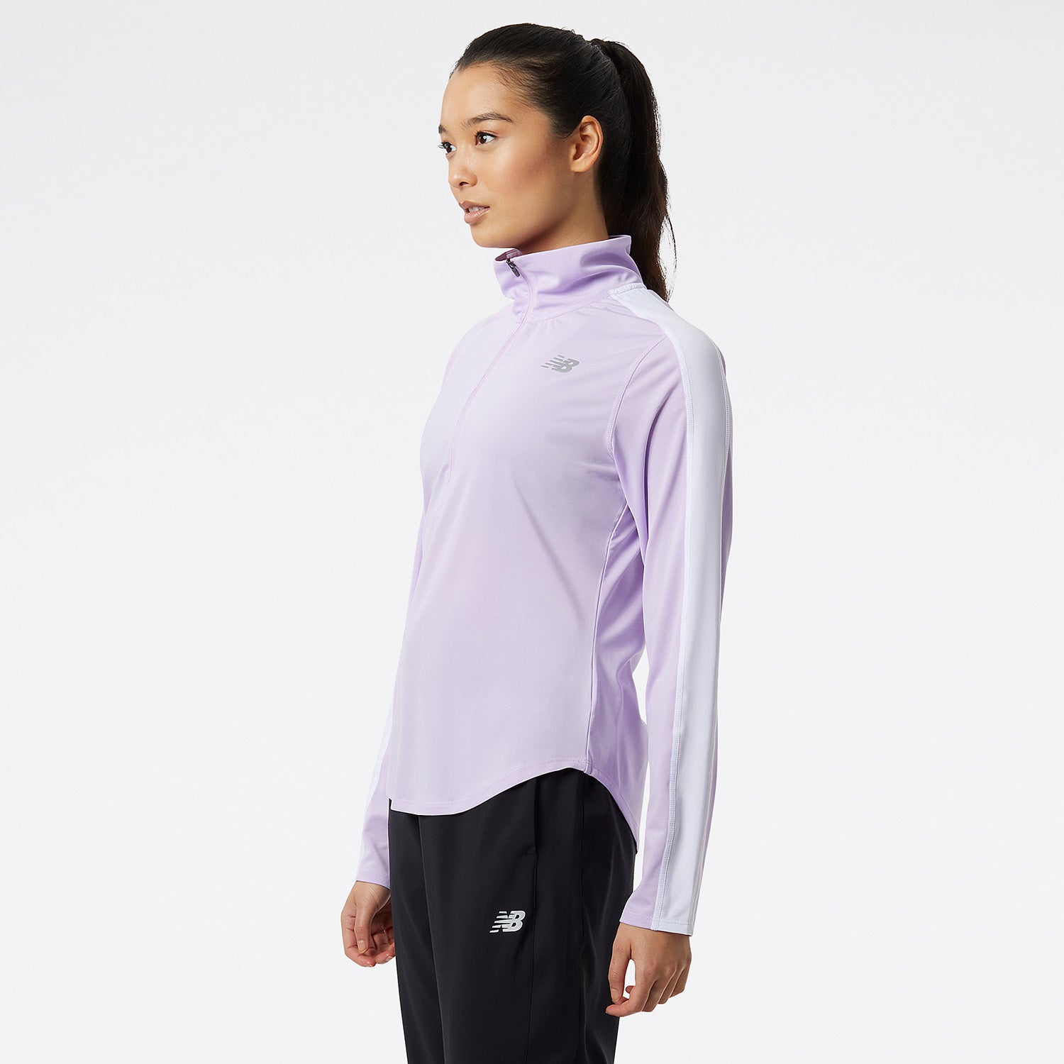 Womens Running Accelerate Half Zip Long Sleeve T-Shirt